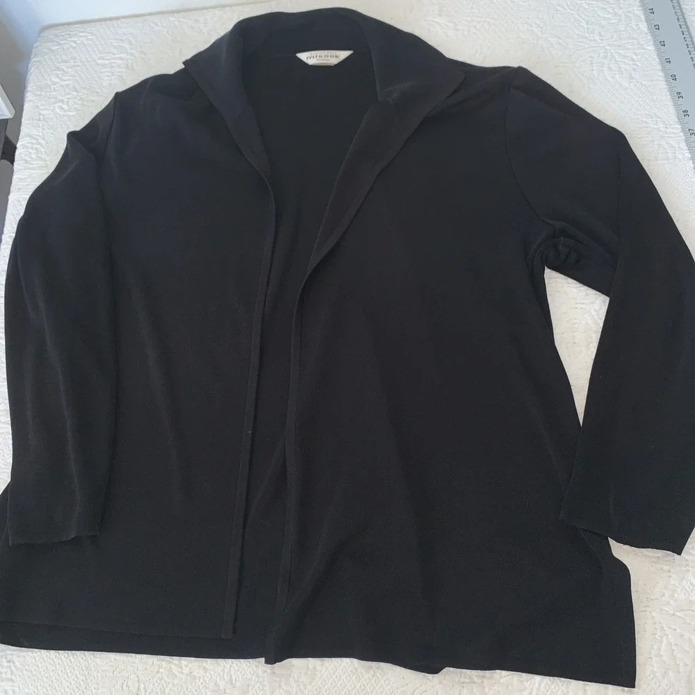 Exclusively Misook Cardigan Womens 1X Open‎ Front Sweater Tunic Office - Picture 3 of 6